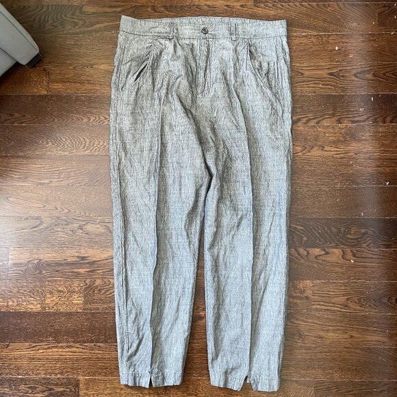 Transit Par Such Linen Blend Gray Split Hem Pants-Size 12 (5) - Picture 1 of 13